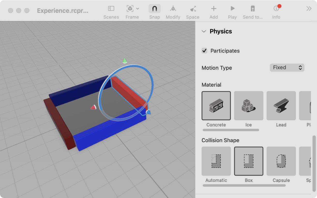 Physics in RealityKit, Reality Composer